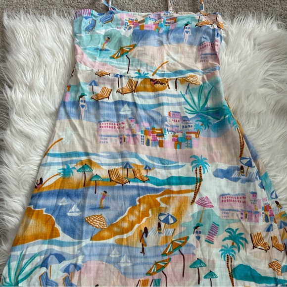 NWT Women’s Beach Print Maxi Dress in Pastel Multi - Picture 3 of 12